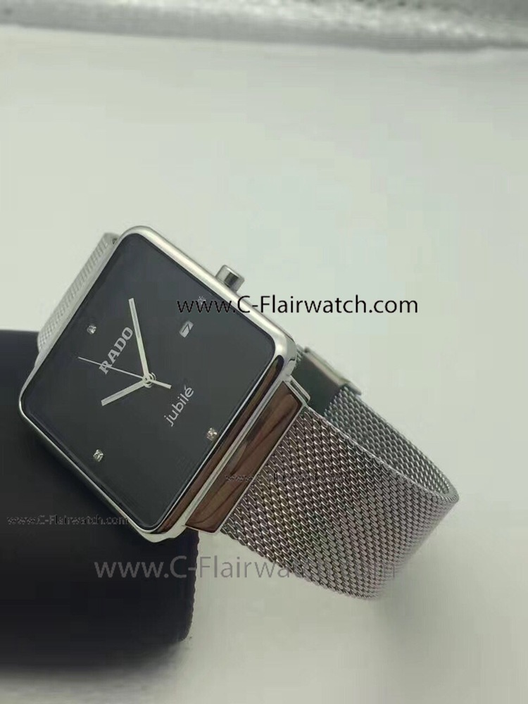 Rado Jubile Fake Watch Black Dial Stainless Steel Mesh Strap Rado Jubile Fake Watch Black Dial Stainless Steel Mesh Strap